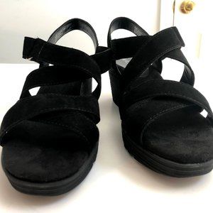 Aerosoles Bogata Black Wedge Sandals Size 9.5M